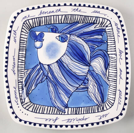 Blue Delft 12" Square Serving Platter