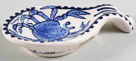 Blue Delft Spoon Rest/Holder (Holds 1 Spoon)