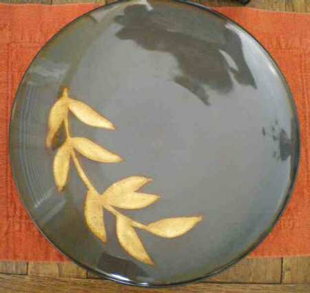 Olive Leaves Collection Blue Dinner Plate