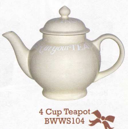 White Toast Teapot & Lid