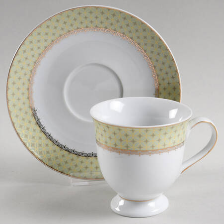 B1L2 Green Footed Cup & Saucer Set