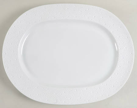Ecume White 17" Oval Serving Platter