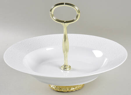 Ecume White 6"-7" Handled Footed Nut Dish HC