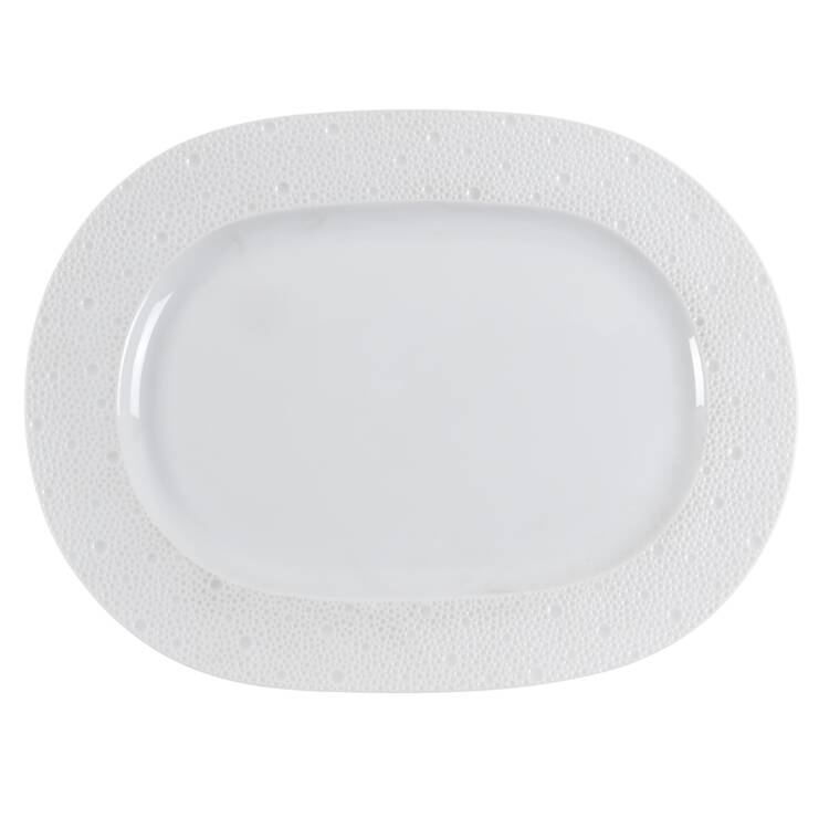 Ecume White 12" Oval Serving Platter
