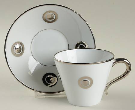 Ithaque Platinum Flat Cup & Saucer Set