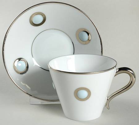 Ithaque Platinum Flat Cup & Saucer Set