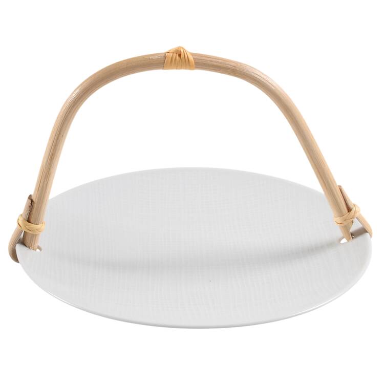 Organza 5 3/8"-5 5/8" Bamboo Handled Serving Plate  HC