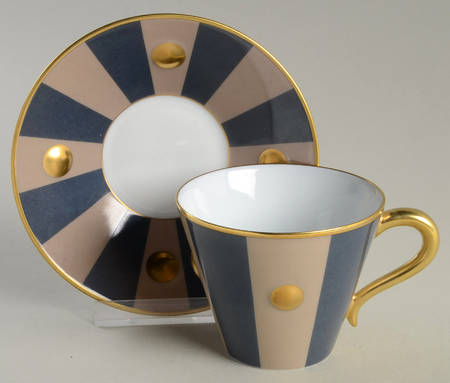 Lipari Linen Grey Flat Cup & Saucer Set