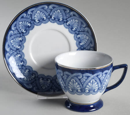 Tile Footed Cup & Saucer Set
