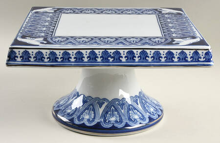 Tile 9" Diameter Square Pedestal Cake Stand