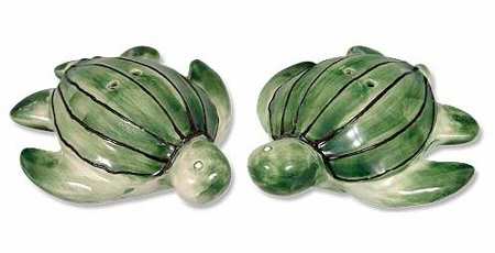 Leather Back Figural Salt & Pepper Set