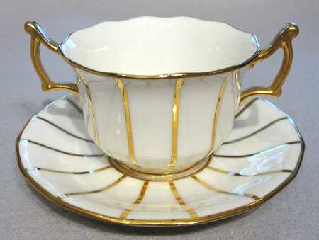 N637 Footed Cream Soup Bowl & Saucer Set