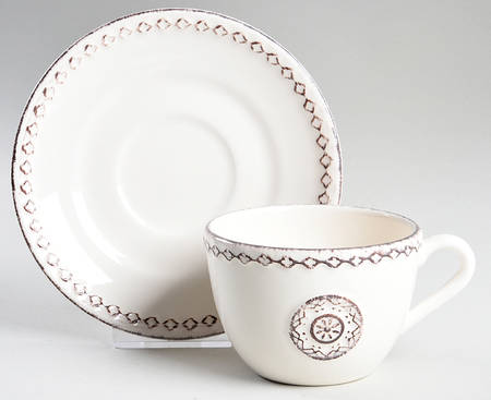 Lisbon White Flat Cup & Saucer Set