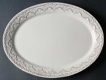 Lisbon White 15" Oval Serving Platter