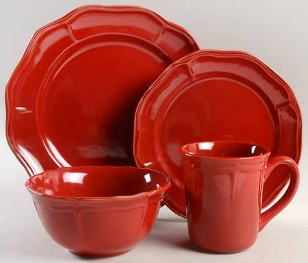 Simply Fluted Red Garnet 4 Piece Place Setting by Better Homes and Gardens