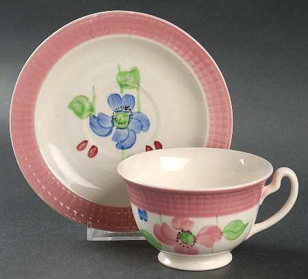 Cassandra Pink Footed Cup & Saucer Set