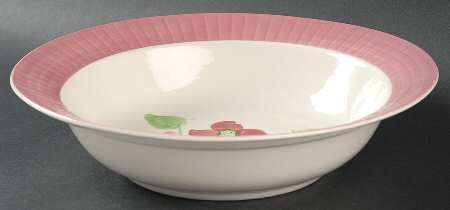 Cassandra Pink 9" Round Vegetable Bowl