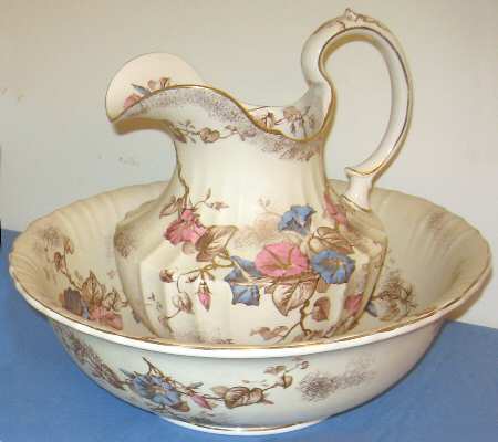 Morning Glory Large Pitcher & Bowl Set