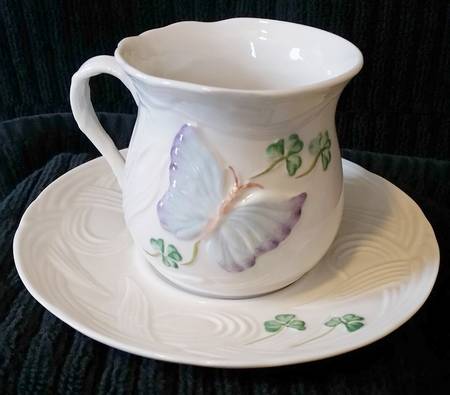 Summer Butterfly Flat Cup & Saucer Set