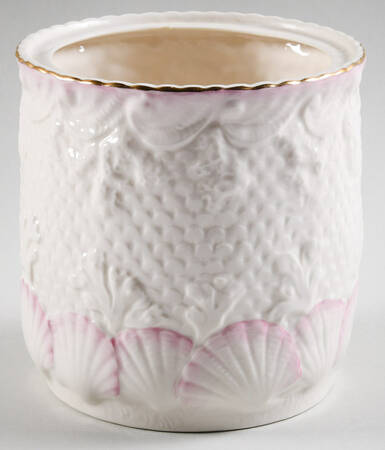 New Shell Pink (Gold Trim) Biscuit Barrel No Lid