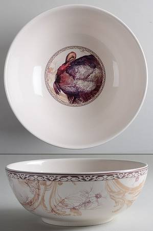 Autumn Birds 10" Round Vegetable Bowl