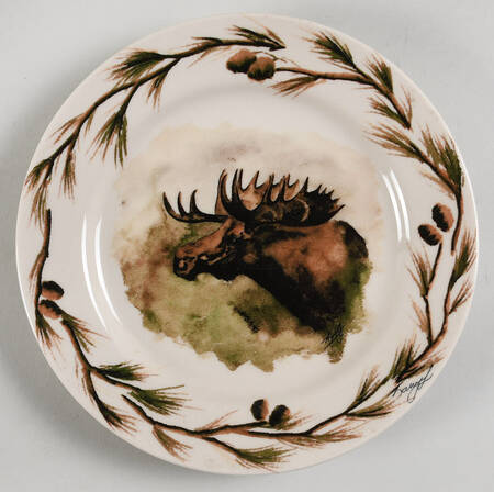 Woodland Moose Salad Plate