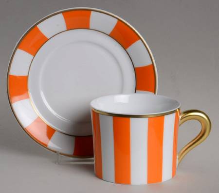 Galerie Royal Orange Flat Cup & Saucer Set