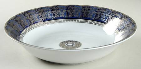 Eventail Blue 9" Round Vegetable Bowl