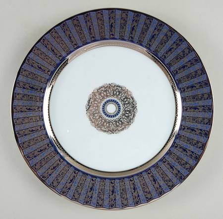 Eventail Blue Dinner Plate