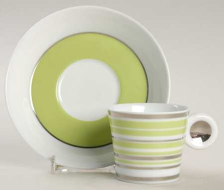 Irazu Green (Vert) Espresso Cup and Saucer Set