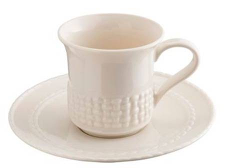 Galway Weave Flat Cup & Saucer Set