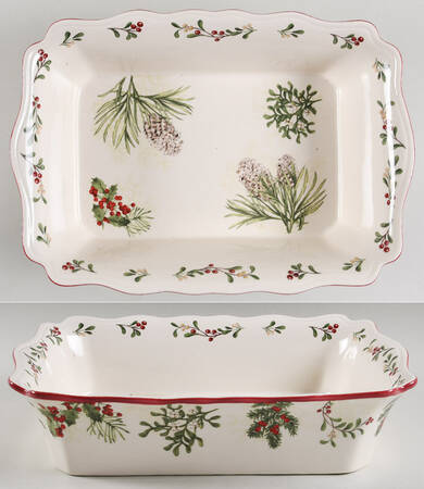Winter Forest 14" Rectangular Baker