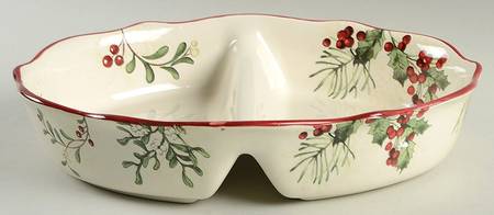 Winter Forest Oval Divided Vegetable Bowl