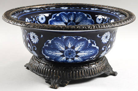 Asian Garden Metal Pedestal for 12" Round Bowl