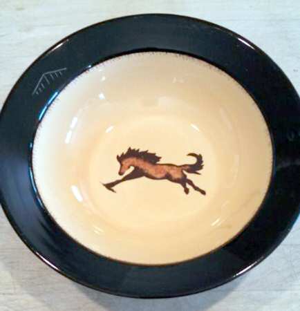 Brushwerks Horse Large Rim Soup Bowl