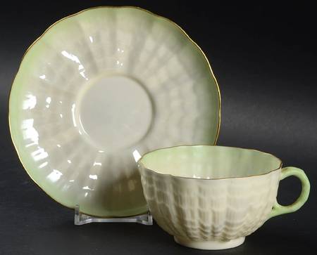 Tridacna Green (Gold Trim) by Belleek Pottery (Ireland)
