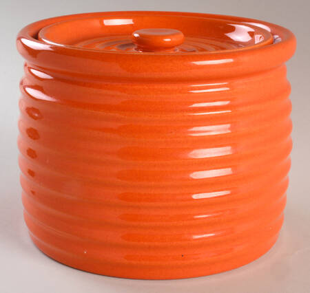 Ring Orange (New, Circa 2000) 6" Storage Jar & Lid
