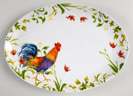 Meadow Rooster 13" Oval Serving Platter