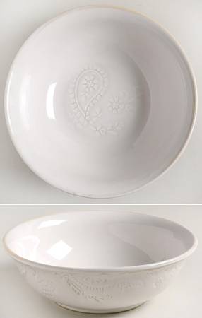 Paisley Vine Cream 9" Round Vegetable Bowl