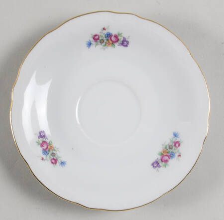 Bouquet (Small Floral, Ribbed Edge) Saucer