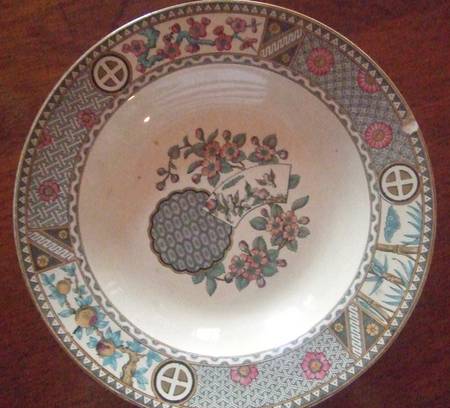 Satsuma (Multicolor Gray/Pink) Large Rim Soup Bowl