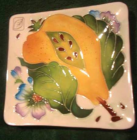 Enameled Giftware 5" Square Tray