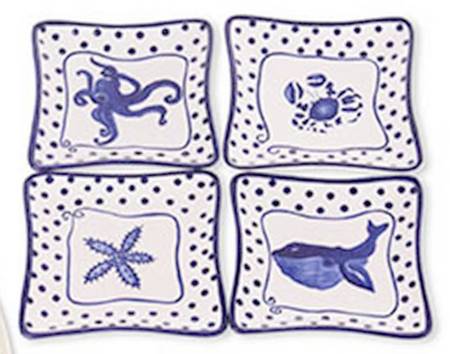 Under the Sea Square Appetizer Plate