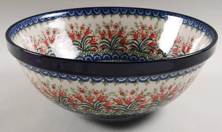 Red Tulip 11" Round Serving Bowl