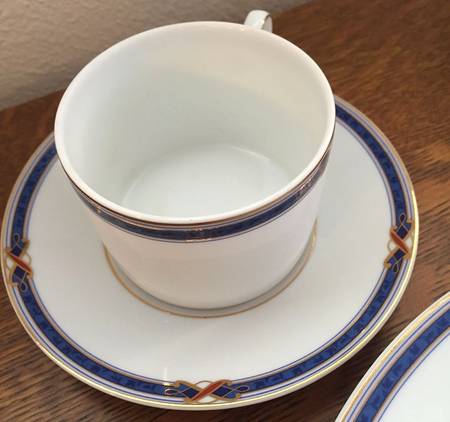 Alliage Bleu Flat Cup & Saucer Set