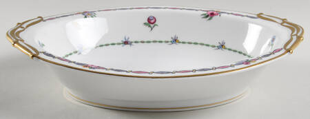 Pompadour 9" Oval Vegetable Bowl by Bernardaud