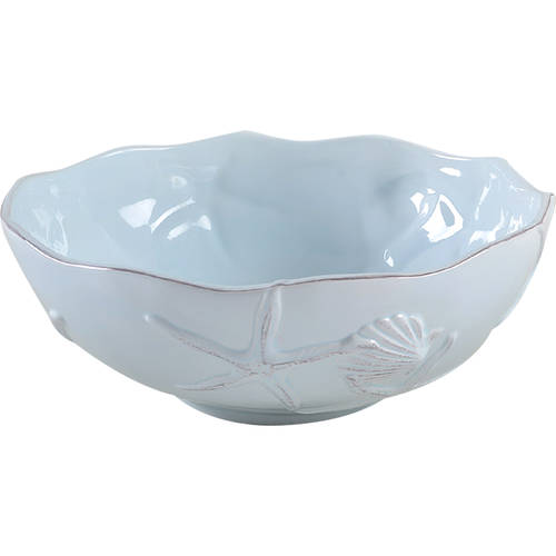 Seahorse and Seashell Menagerie Blue 11" Round Serving Bowl