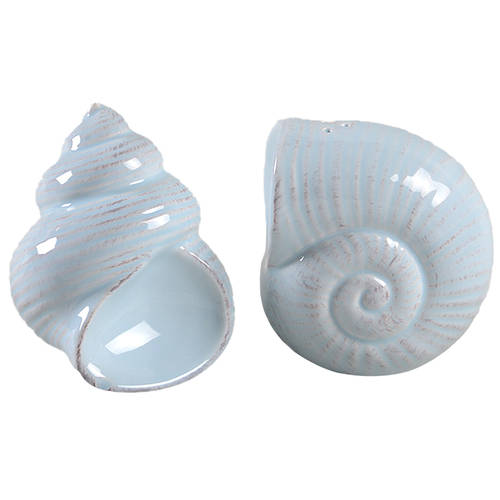 Seahorse and Seashell Menagerie Blue Figural Salt & Pepper Set