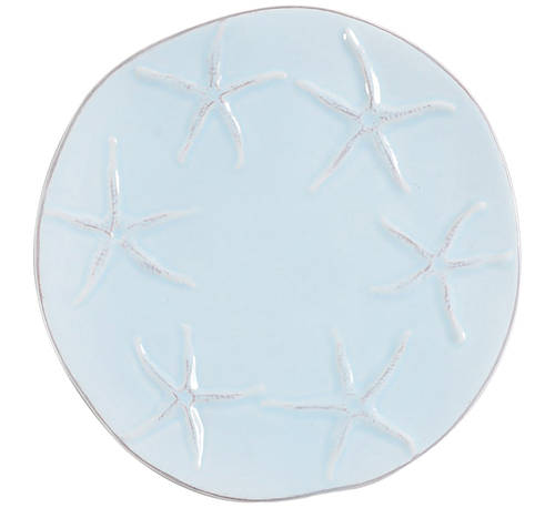 Seahorse and Seashell Menagerie Blue Salad Plate