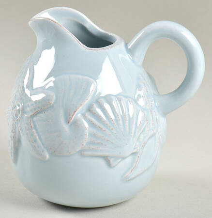 Seahorse and Seashell Menagerie Blue Creamer